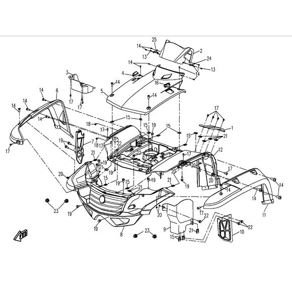 CF MOTO Innerskärm Hjulhus Fram Höger CF Moto X5/X7