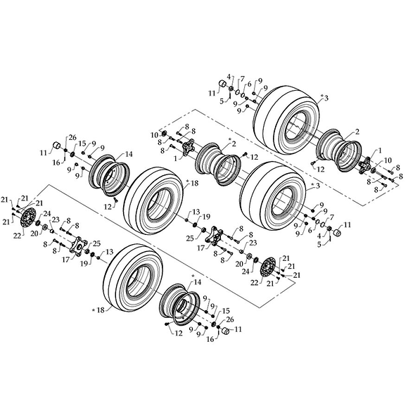 DINLI Hjullager fram Dinli 450