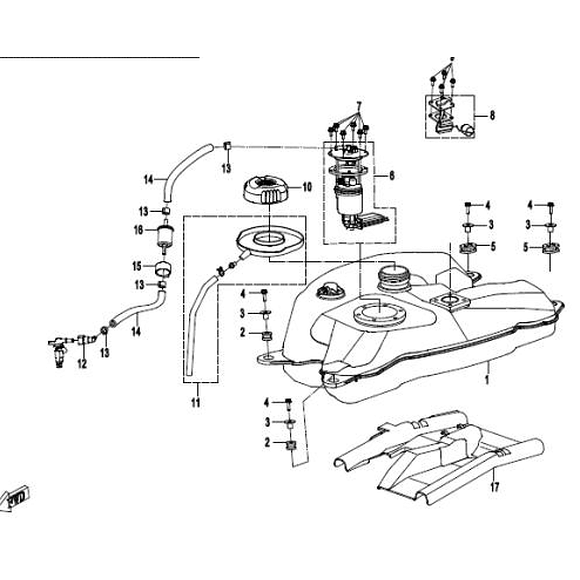 CF MOTO Tanklock CF Moto 450/520