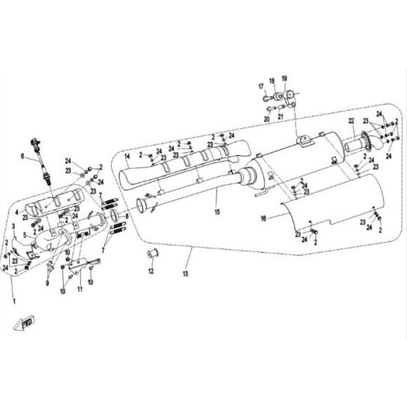 CF MOTO Värmeskydd Ljuddämpare CF Moto C-Force 450/520