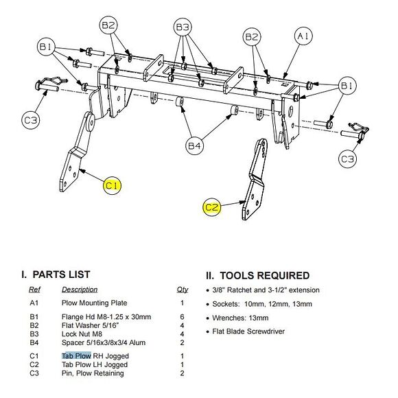 WARN Warn Plograms Öron Frontmontage Vinklade