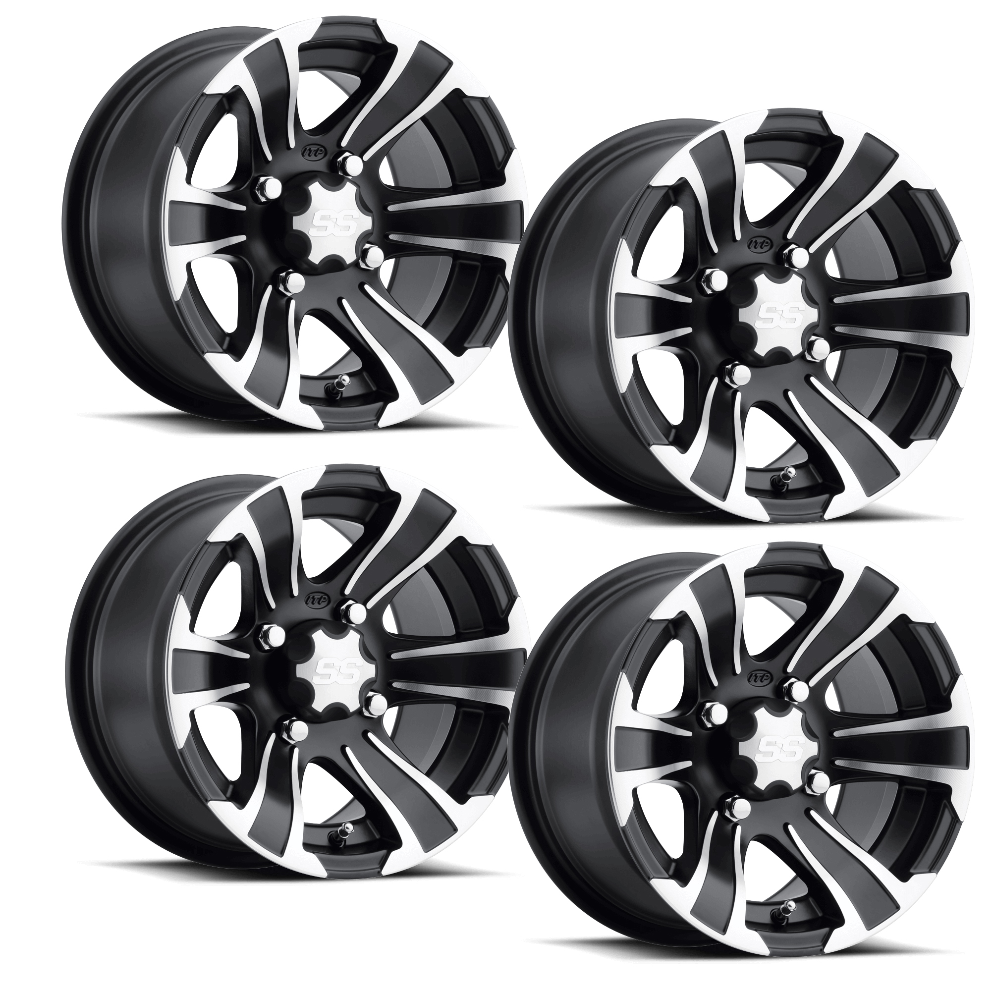 I.T.P Tires SS312 Alloy Wheel Black 12x7 4+3 for Polaris Sportsman 